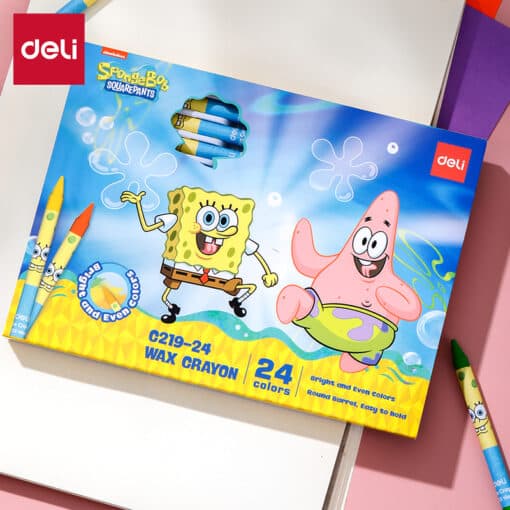  Bút sáp hình bọt biển Deli EC219 – Thiết kế ngộ nghĩnh vừa vặn tay cầm của bé