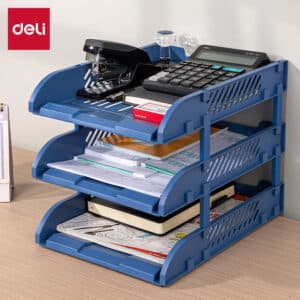 Giá tài liệu 3 tầng Deli E9213 – Khay trượt thông minh tiết kiệm diện tích